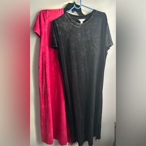 Time and Tru Black and Pink Maxi Dresses